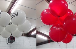 mega grote ballonnen bedrukt met logo van Etos en Kruidvat