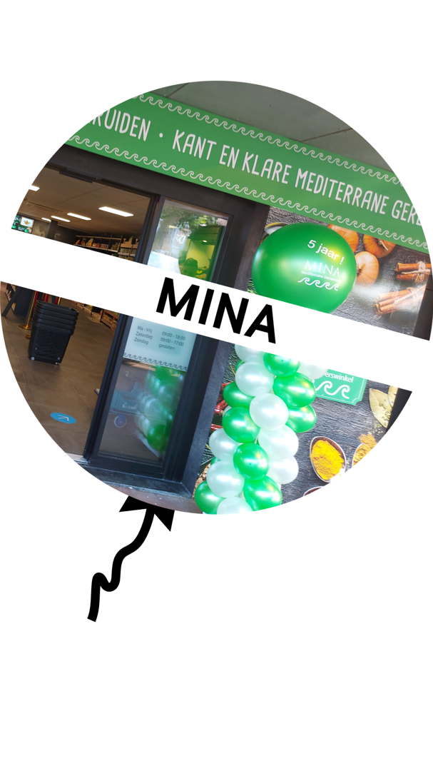 ballonnen voor Mina mediterrane gerechten