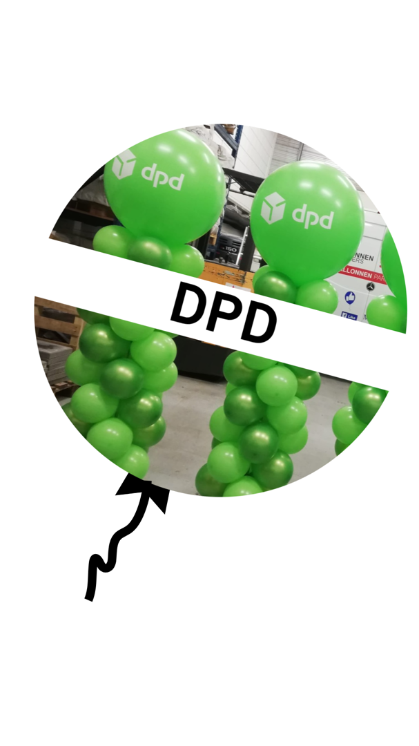 ballonnen voor DPD pakketbezorging