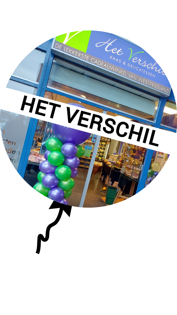 ballonnen voor Het Verschil kaas en delicatessen