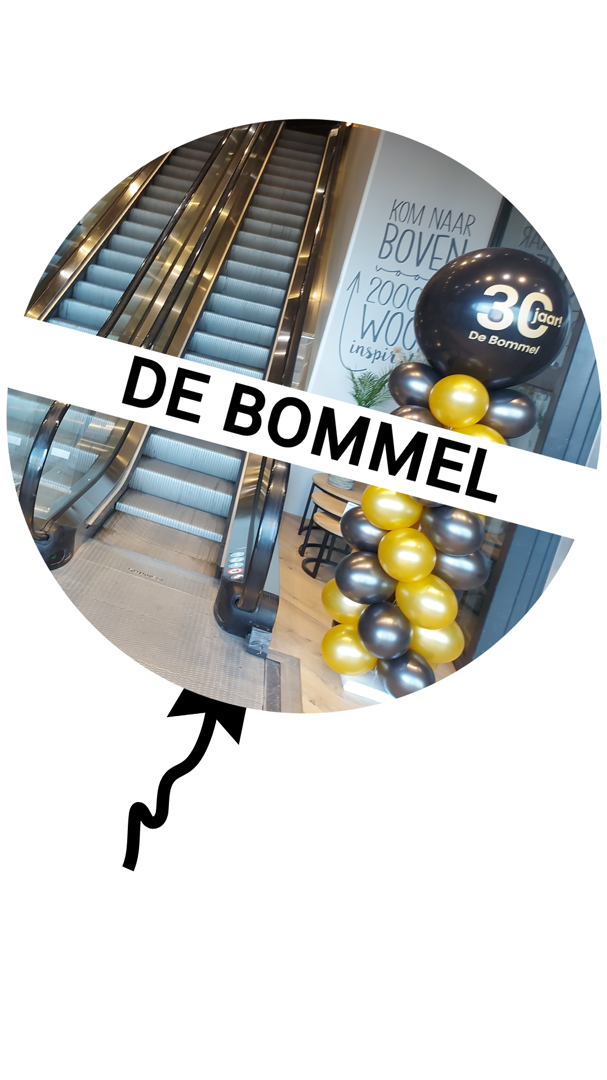 ballonnen voor De Bommel meubelen